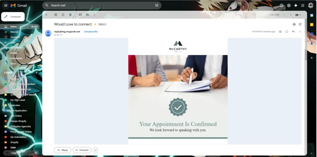Test Email Delivered