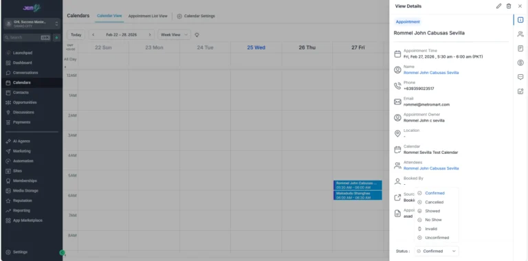 Appointment in Calendar