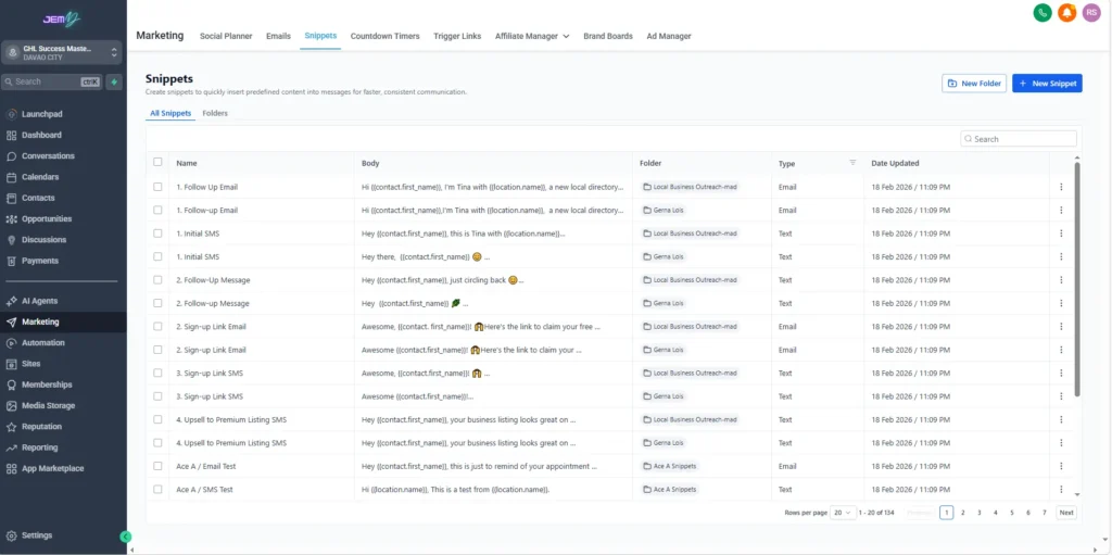 Snippets of gohiglevel and it's a hyperlink