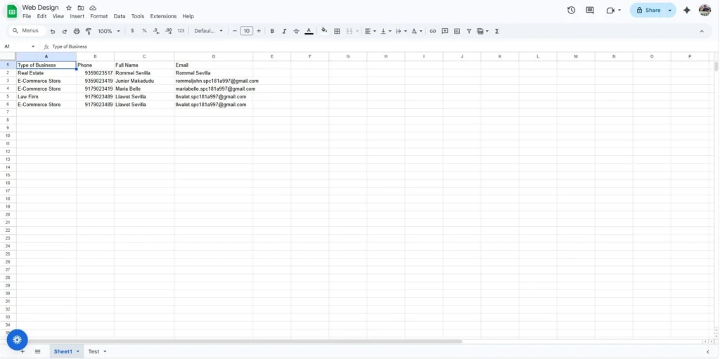 Update Google Sheet